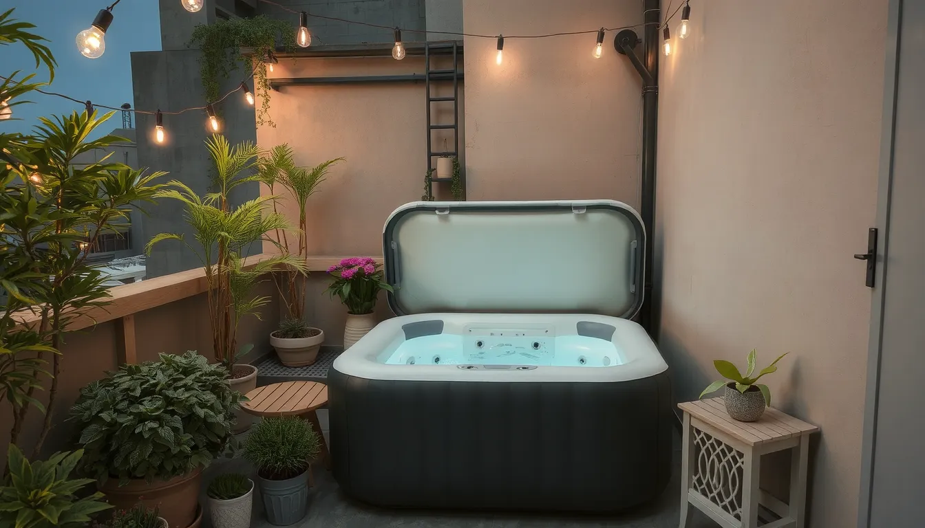 petite terrasse avec jacuzzi